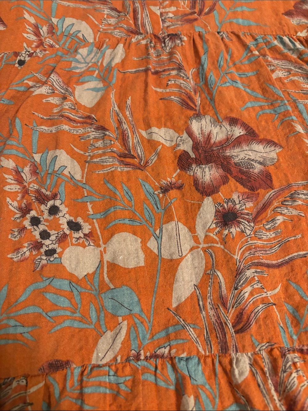 natural life Floral Maxi Dress in Orange Size Medium Like New - Picture 5 of 5